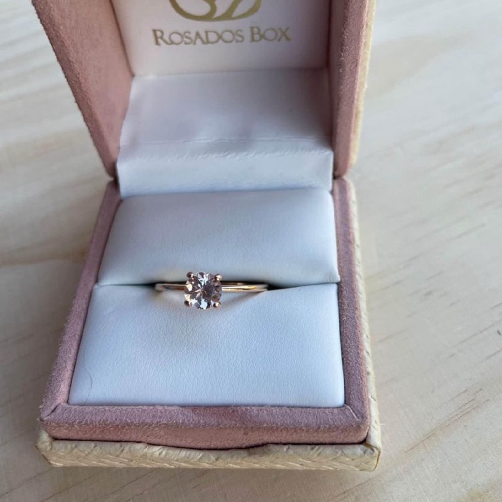 Rosado’s Box Morganite And 14k Rose Gold Ring Size 7.5